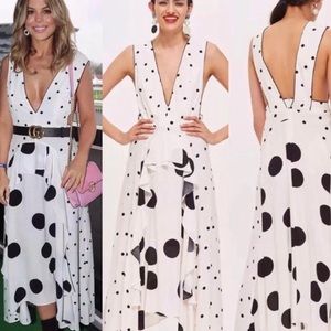 Topshop Polkadot Pinofore Dress US6